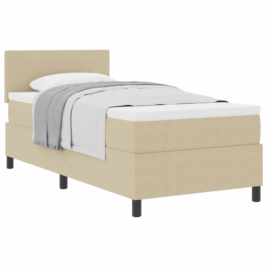 Box spring seng Lys Grå og Hvid 80 x 200 cm Velourstof