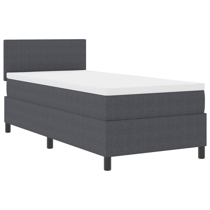 Box spring seng Mørkegrå og Hvid 90 x 190 cm Velourstof