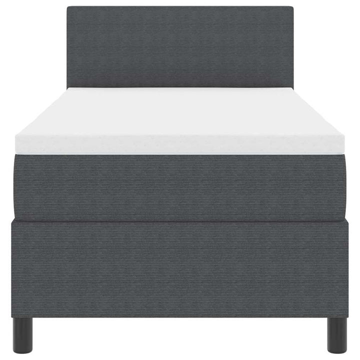 Box spring seng Mørkegrå og Hvid 90 x 190 cm Velourstof