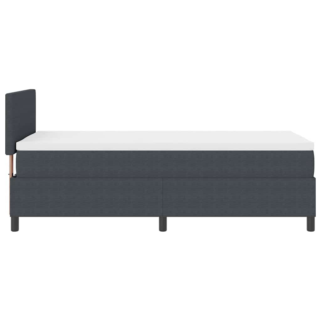 Box spring seng Mørkegrå og Hvid 90 x 190 cm Velourstof