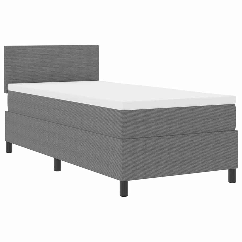 Box spring seng Lys Grå og Hvid 100 x 200 cm Velourstof
