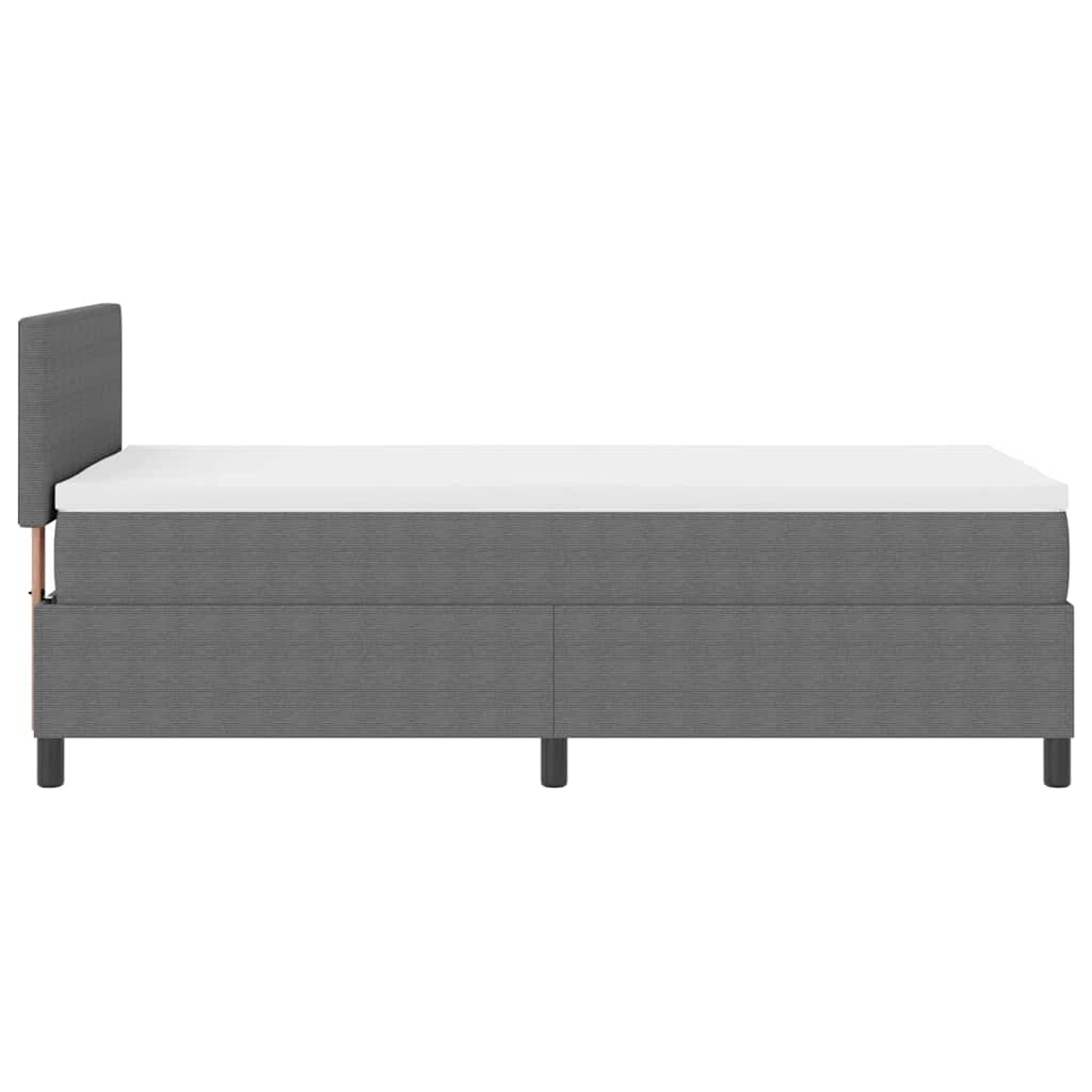 Box spring seng Lys Grå og Hvid 100 x 200 cm Velourstof