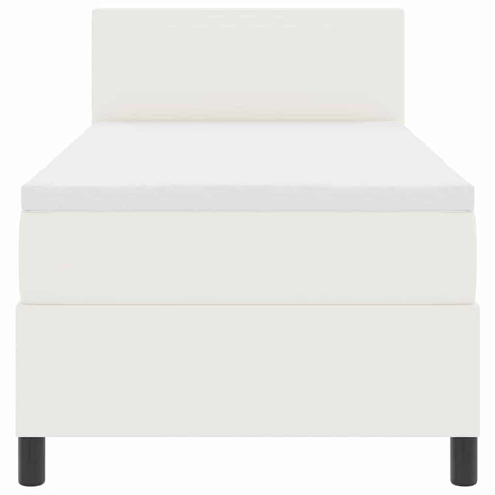 Box spring seng Creme og hvid 100 x 200 cm Velourstof