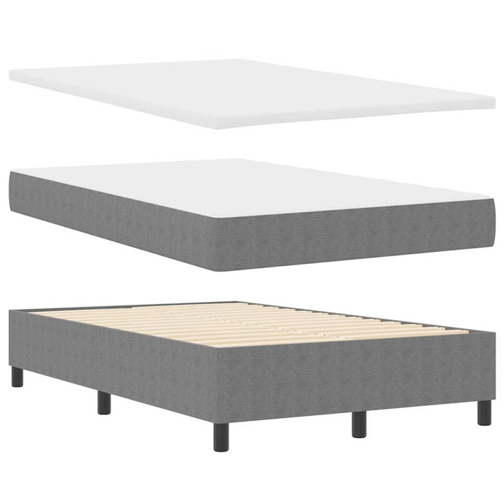 Box spring seng Lys Grå og Hvid 120 x 190 cm Velourstof