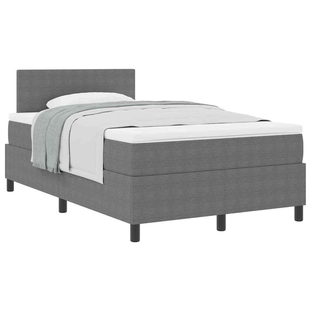Box spring seng Lys Grå og Hvid 120 x 190 cm Velourstof