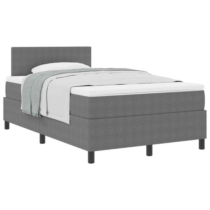 Box spring seng Lys Grå og Hvid 120 x 190 cm Velourstof