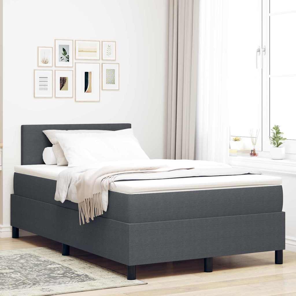 Box spring seng Mørkegrå og Hvid 120 x 190 cm Velourstof