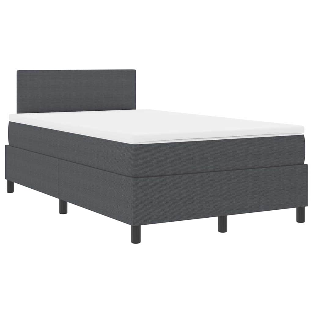 Box spring seng Mørkegrå og Hvid 120 x 190 cm Velourstof