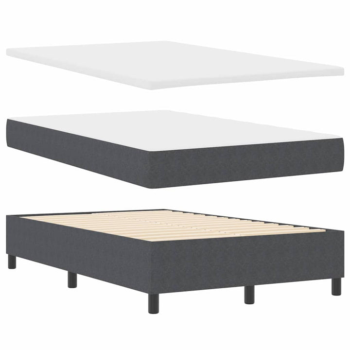 Box spring seng Mørkegrå og Hvid 120 x 190 cm Velourstof