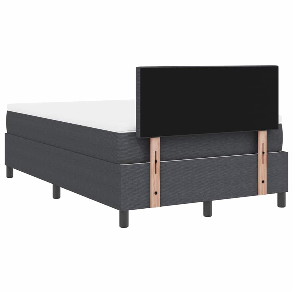 Box spring seng Mørkegrå og Hvid 120 x 190 cm Velourstof