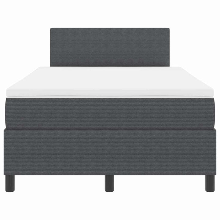 Box spring seng Mørkegrå og Hvid 120 x 190 cm Velourstof