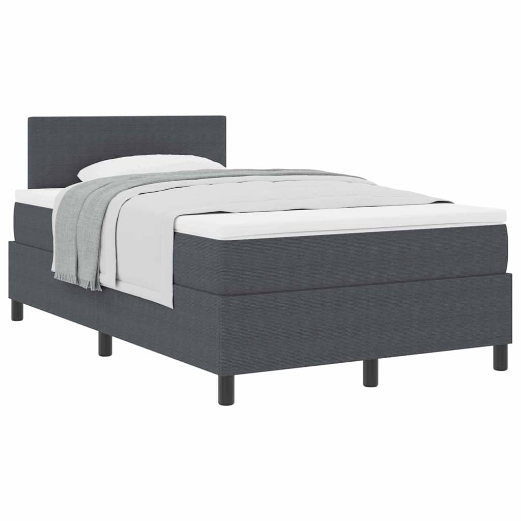 Box spring seng Mørkegrå og Hvid 120 x 190 cm Velourstof