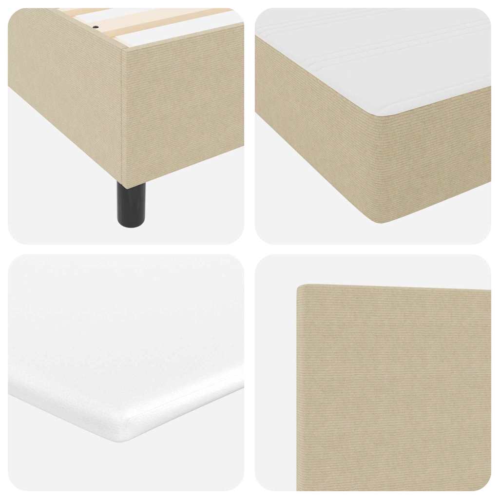 Box spring seng Lys Grå og Hvid 120 x 190 cm Velourstof