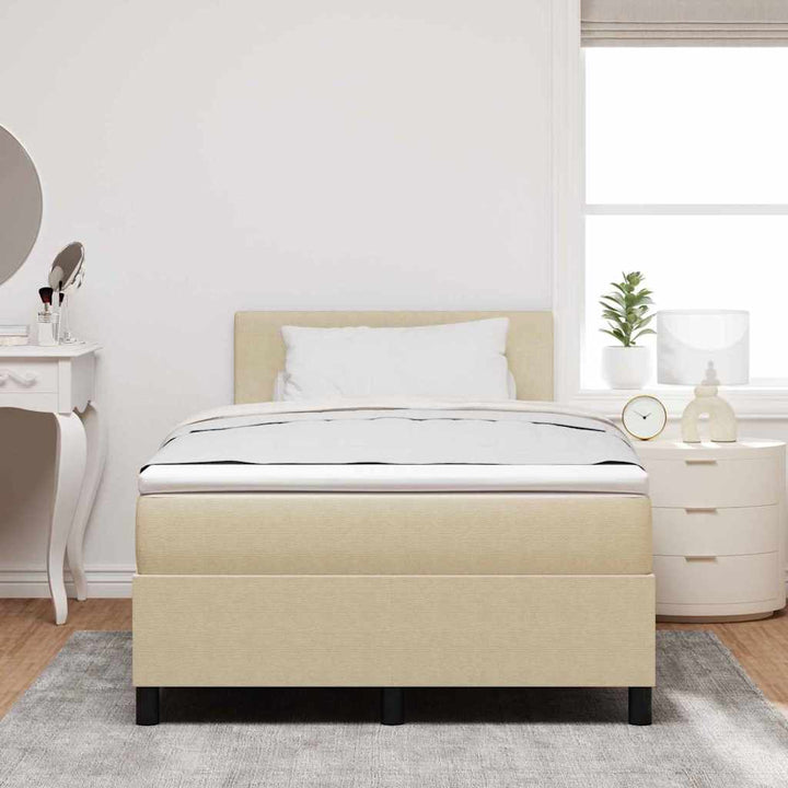 Box spring seng Lys Grå og Hvid 120 x 190 cm Velourstof