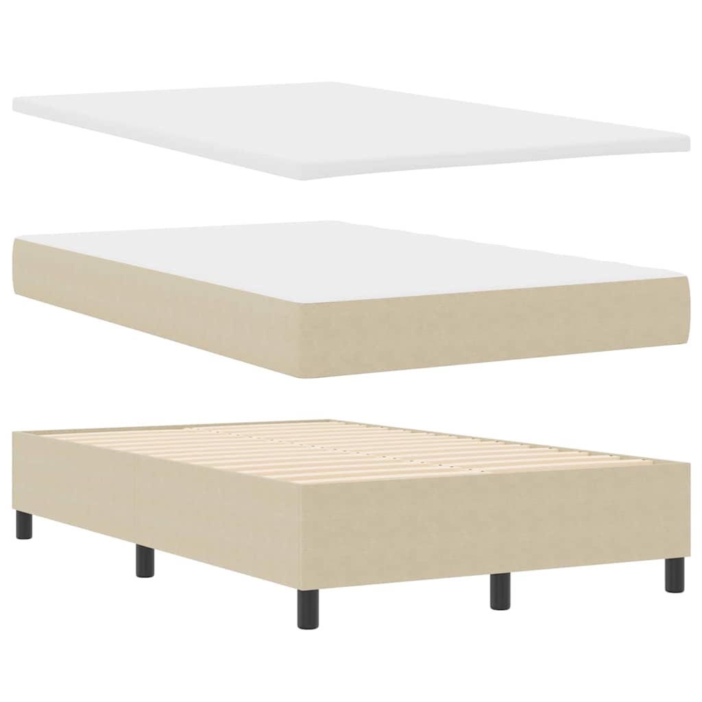 Box spring seng Lys Grå og Hvid 120 x 190 cm Velourstof