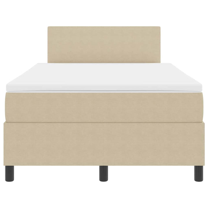 Box spring seng Lys Grå og Hvid 120 x 190 cm Velourstof