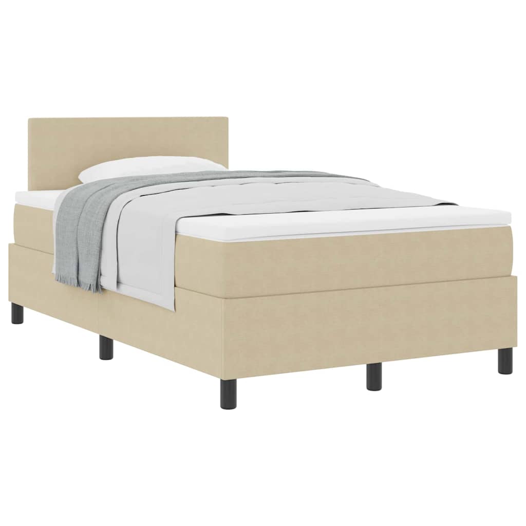 Box spring seng Lys Grå og Hvid 120 x 190 cm Velourstof