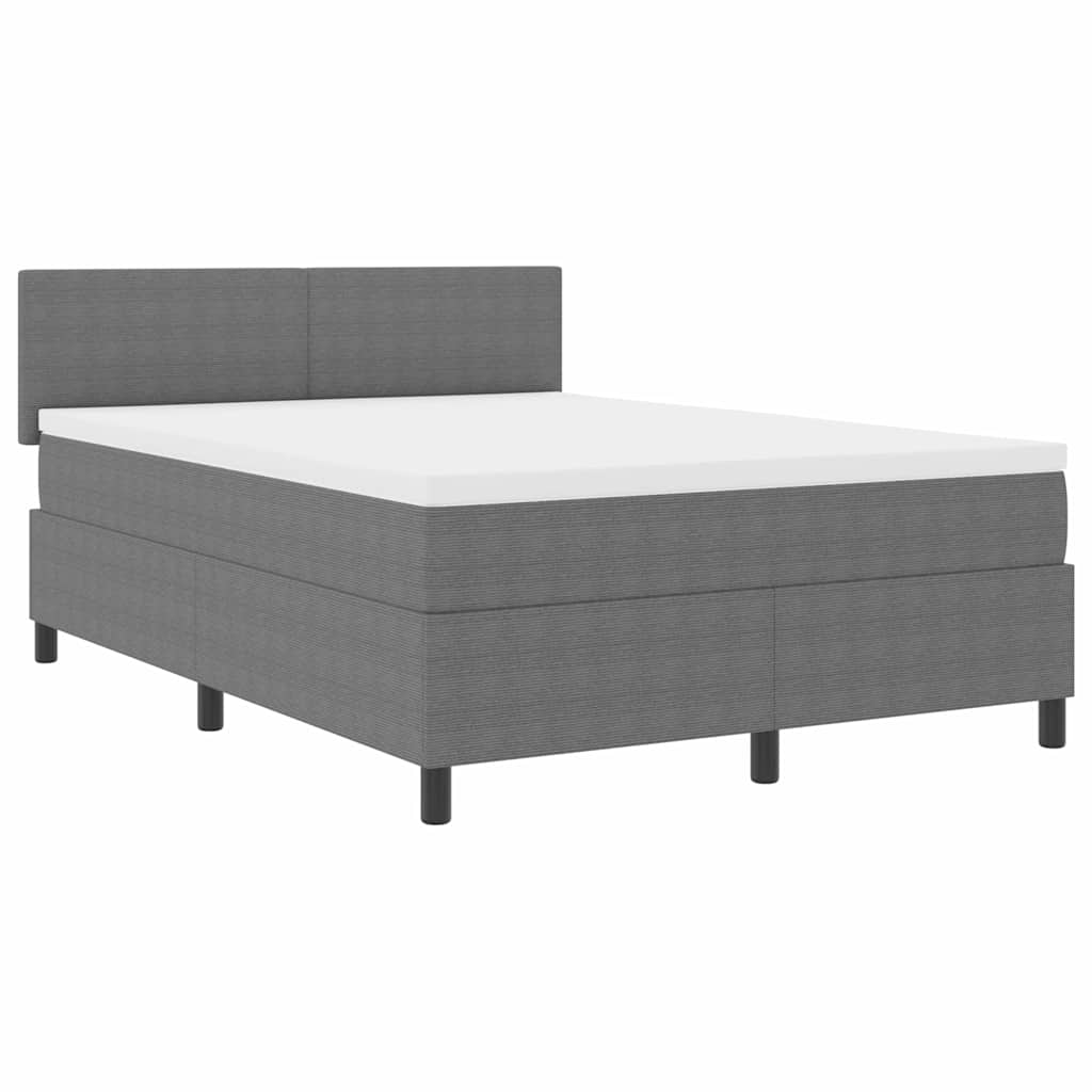 Box spring seng Lys Grå og Hvid 140 x 190 cm Velourstof