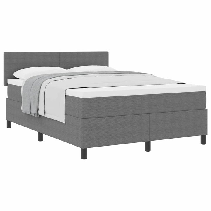 Box spring seng Lys Grå og Hvid 140 x 190 cm Velourstof