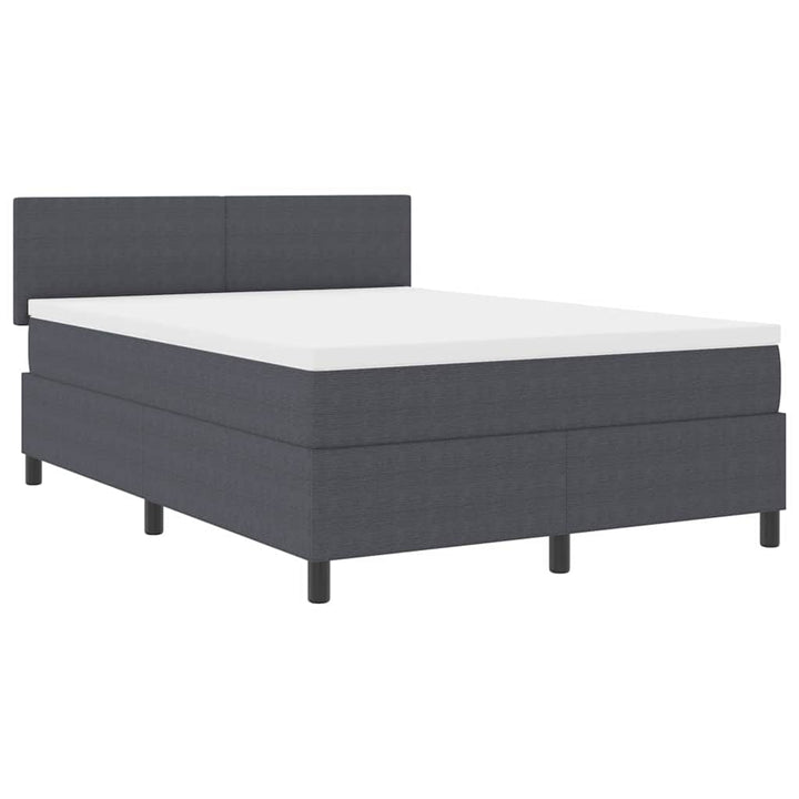 Box spring seng Mørkegrå og Hvid 140 x 190 cm Velourstof