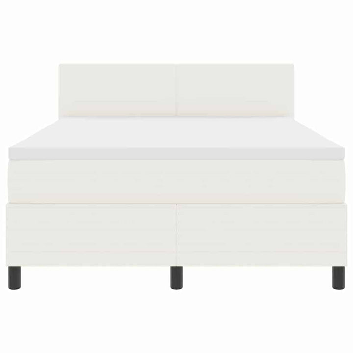 Box spring seng Creme og hvid 160 x 200 cm Velourstof