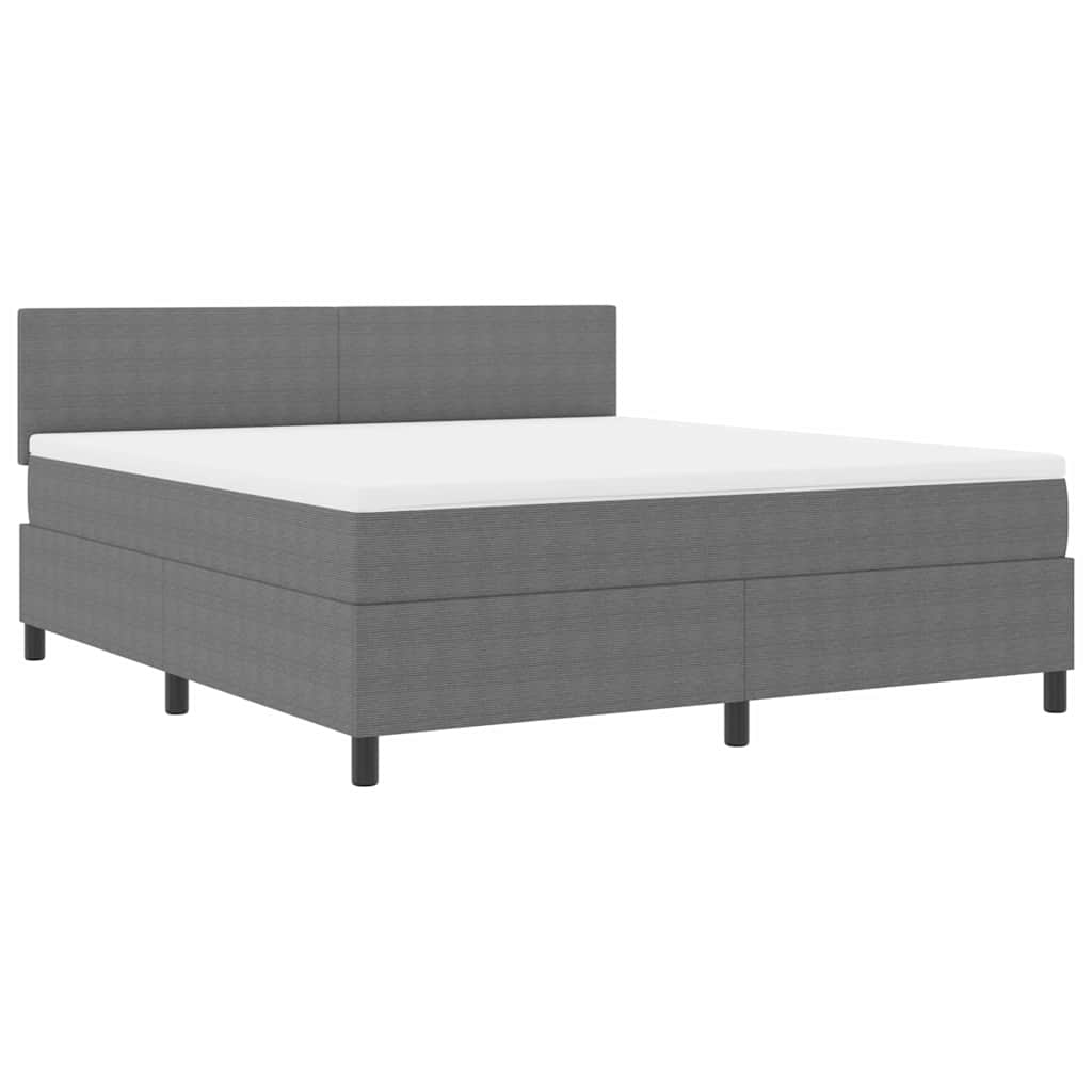 Box spring seng Lys Grå og Hvid 180 x 200 cm Velourstof