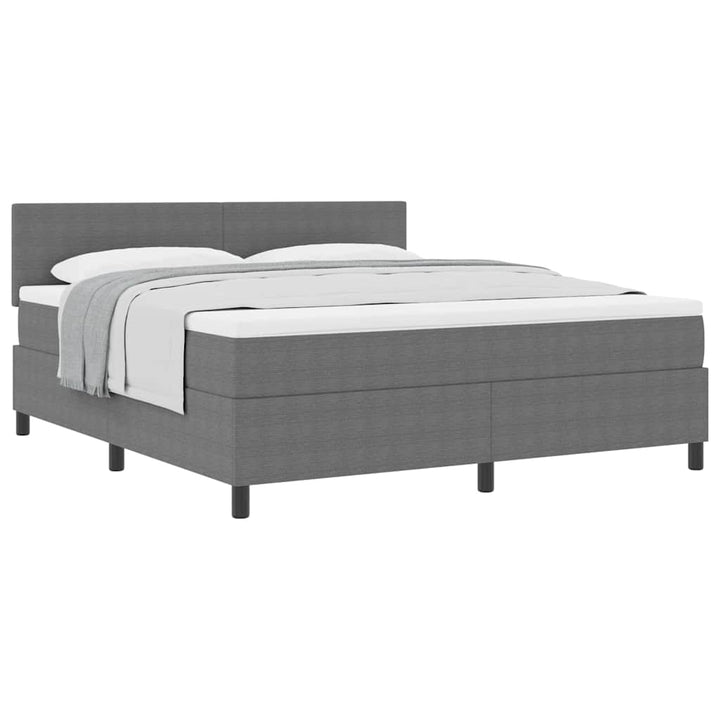 Box spring seng Lys Grå og Hvid 180 x 200 cm Velourstof