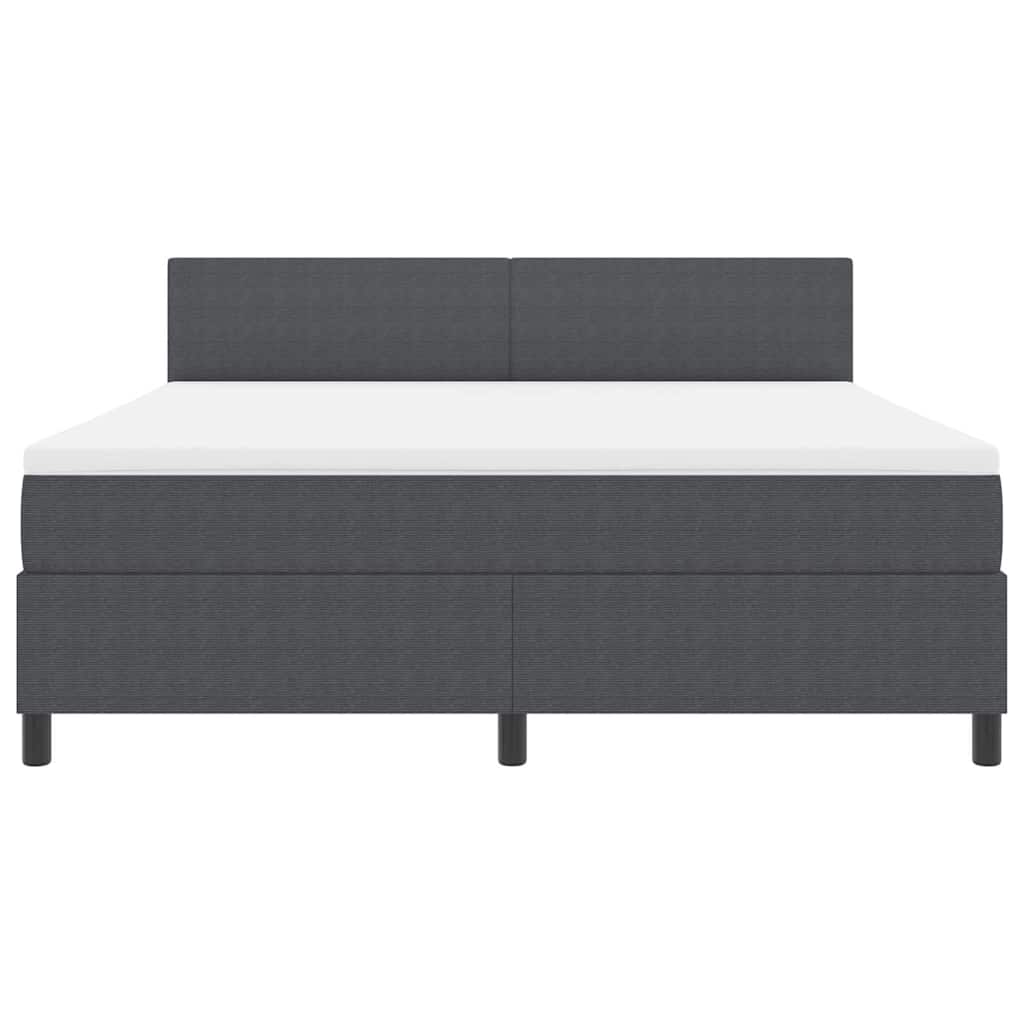 Box spring seng Mørkegrå og Hvid 180 x 200 cm Velourstof