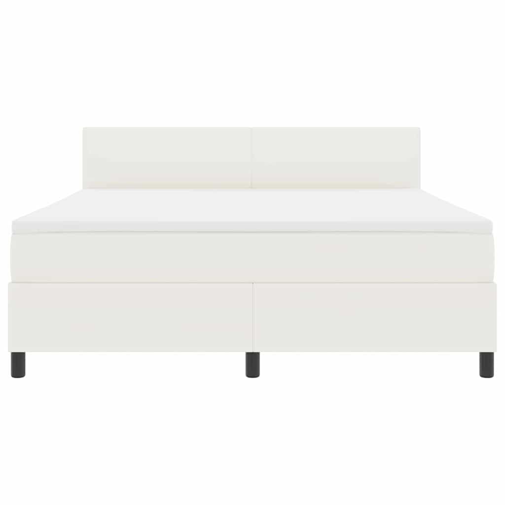 Box spring seng Creme og hvid 180 x 200 cm Velourstof