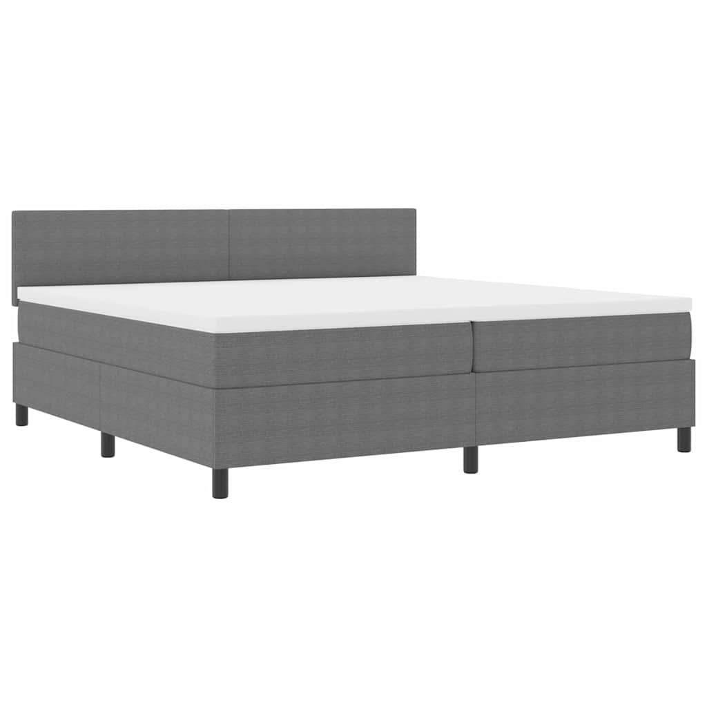 Box spring seng Lys Grå og Hvid 200 x 200 cm Velourstof