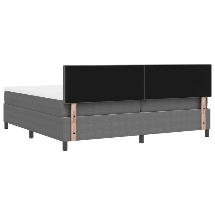 Box spring seng Lys Grå og Hvid 200 x 200 cm Velourstof