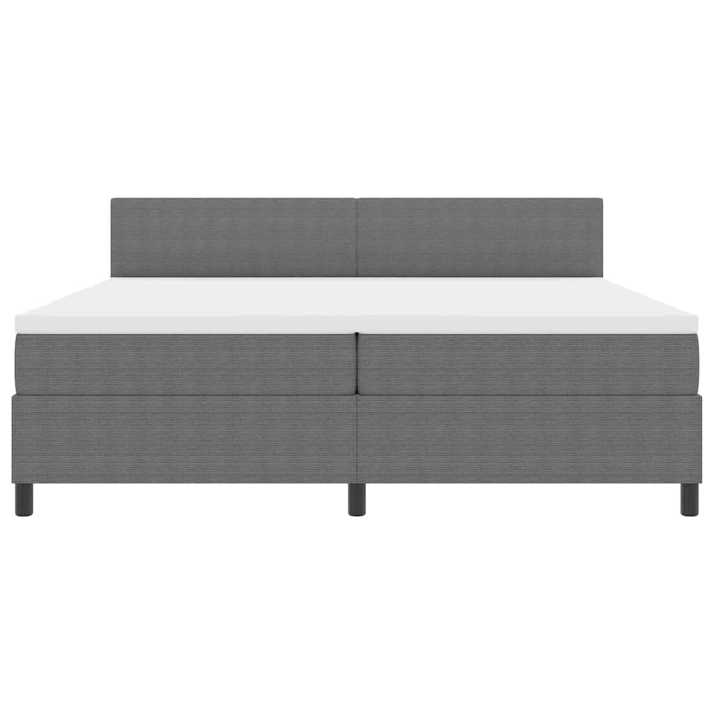 Box spring seng Lys Grå og Hvid 200 x 200 cm Velourstof
