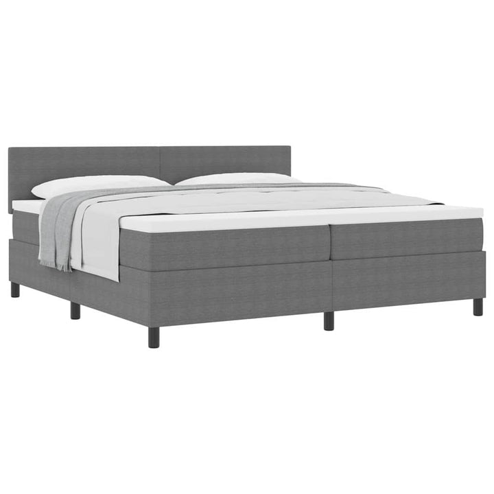 Box spring seng Lys Grå og Hvid 200 x 200 cm Velourstof