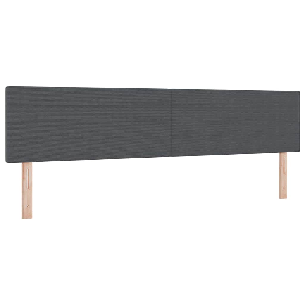 Box spring seng Mørkegrå og Hvid 200 x 200 cm Velourstof