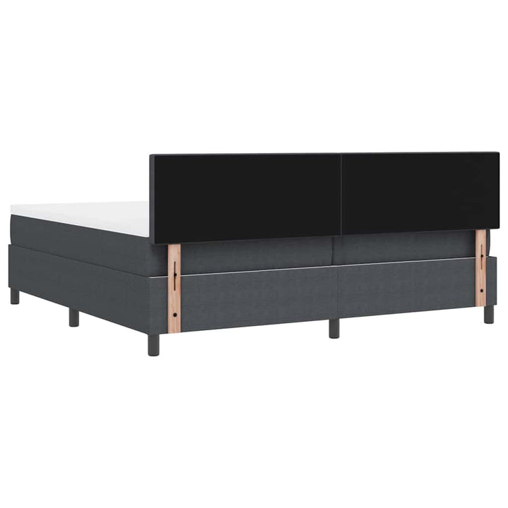 Box spring seng Mørkegrå og Hvid 200 x 200 cm Velourstof