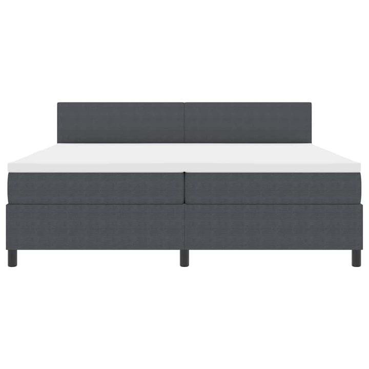 Box spring seng Mørkegrå og Hvid 200 x 200 cm Velourstof