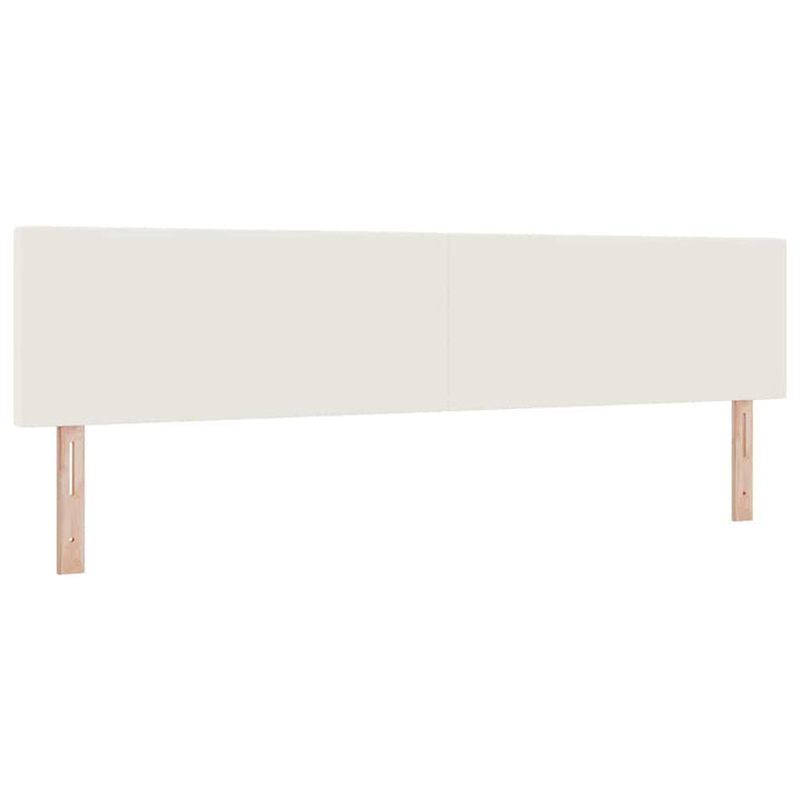 Box spring seng Creme og hvid 200 x 200 cm Velourstof