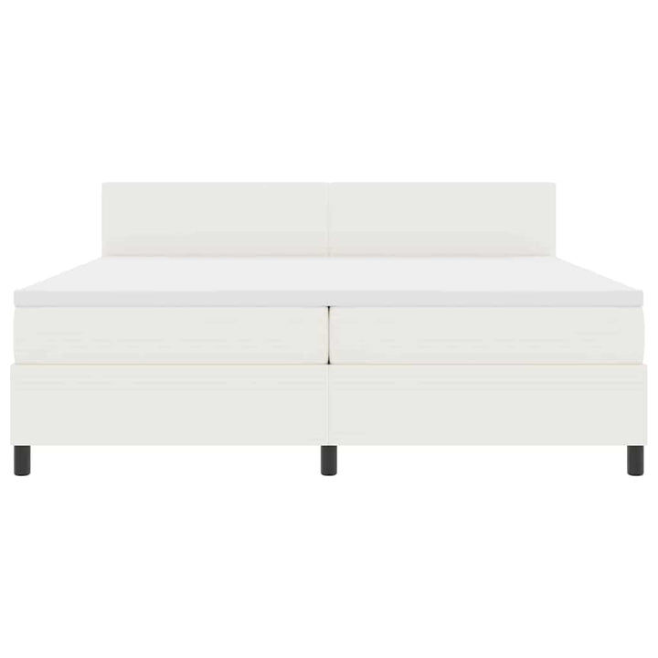 Box spring seng Creme og hvid 200 x 200 cm Velourstof