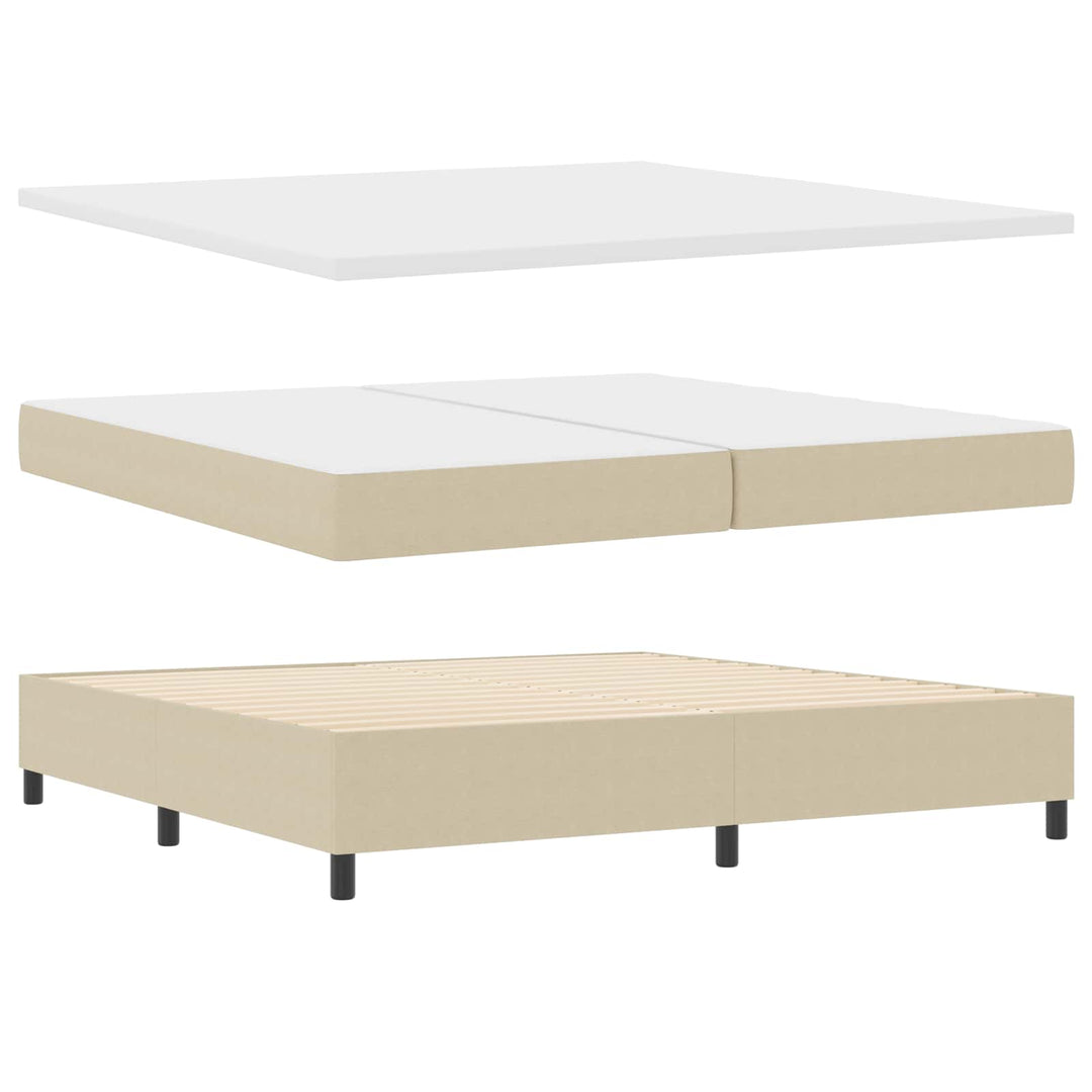 Box spring seng Lys Grå og Hvid 200 x 200 cm Velourstof
