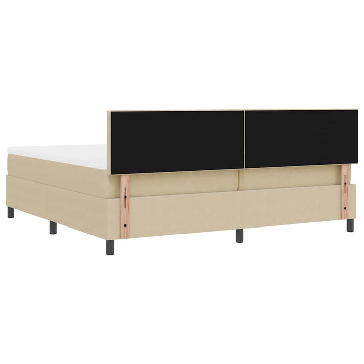 Box spring seng Lys Grå og Hvid 200 x 200 cm Velourstof