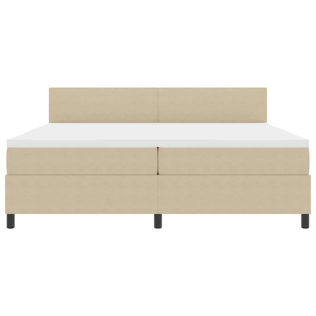 Box spring seng Lys Grå og Hvid 200 x 200 cm Velourstof