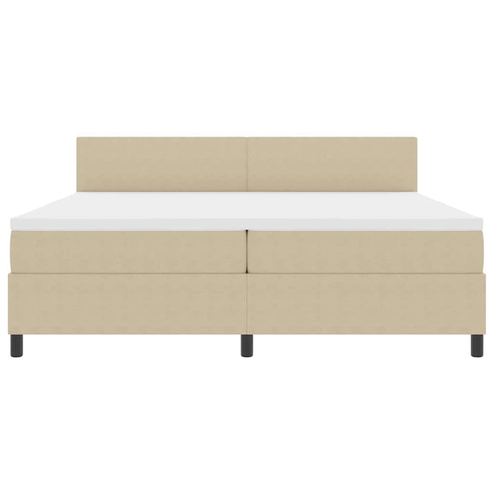 Box spring seng Lys Grå og Hvid 200 x 200 cm Velourstof