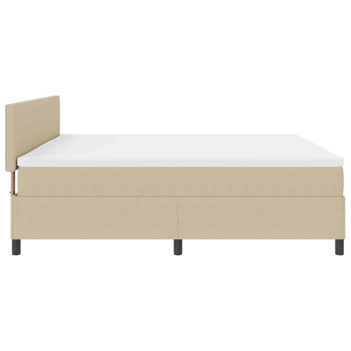 Box spring seng Lys Grå og Hvid 200 x 200 cm Velourstof