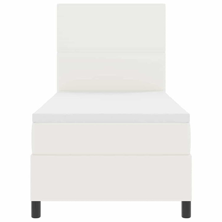 Box spring seng Creme og hvid 80 x 200 cm Velourstof