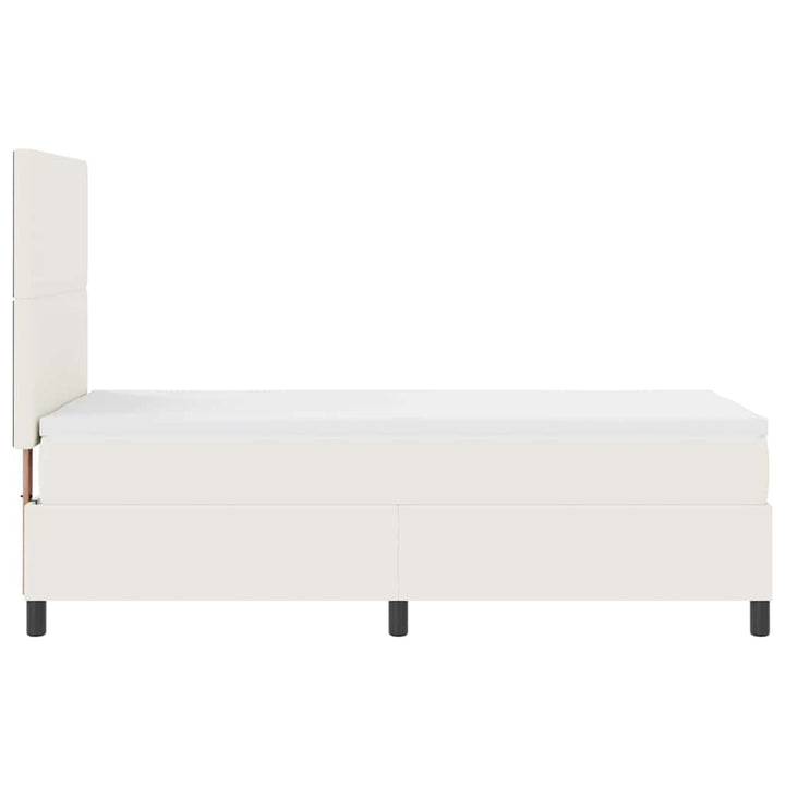 Box spring seng Creme og hvid 80 x 200 cm Velourstof