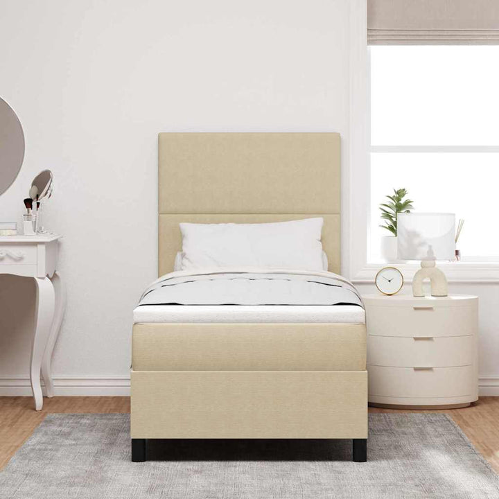 Box spring seng Lys Grå og Hvid 80 x 200 cm Velourstof