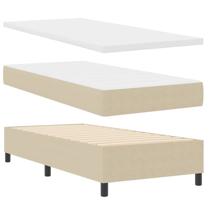 Box spring seng Lys Grå og Hvid 80 x 200 cm Velourstof