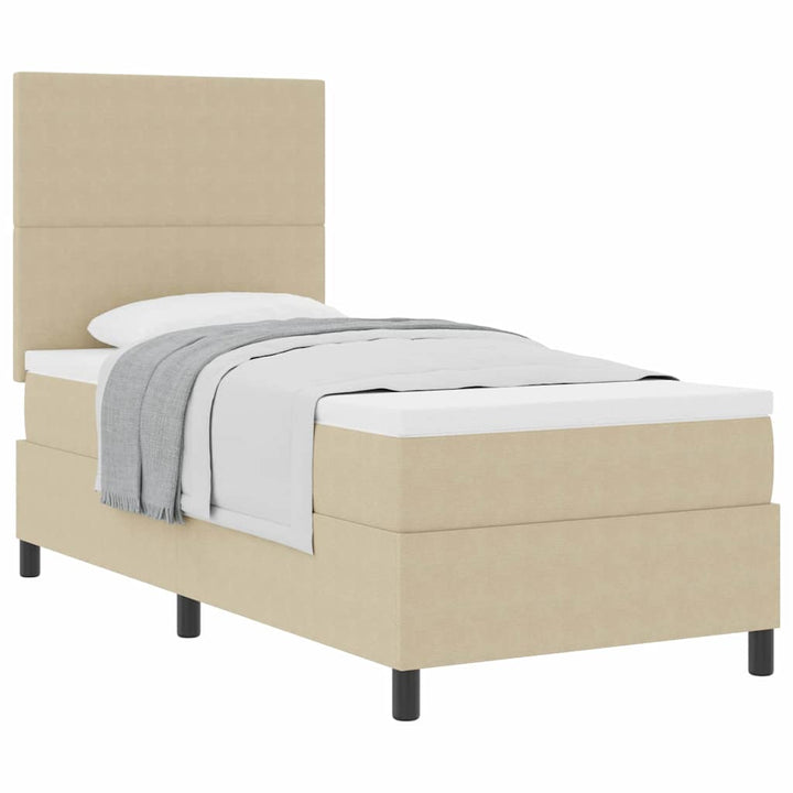 Box spring seng Lys Grå og Hvid 80 x 200 cm Velourstof