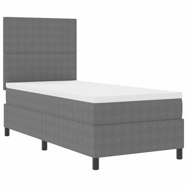 Box spring seng Lys Grå og Hvid 90 x 190 cm Velourstof