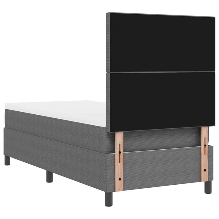 Box spring seng Lys Grå og Hvid 90 x 190 cm Velourstof